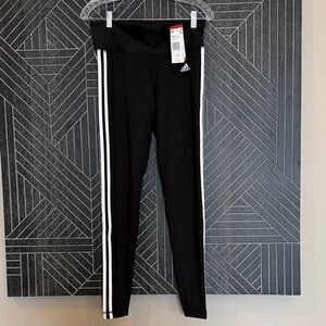 Adidas Leggings Black with White Stripes